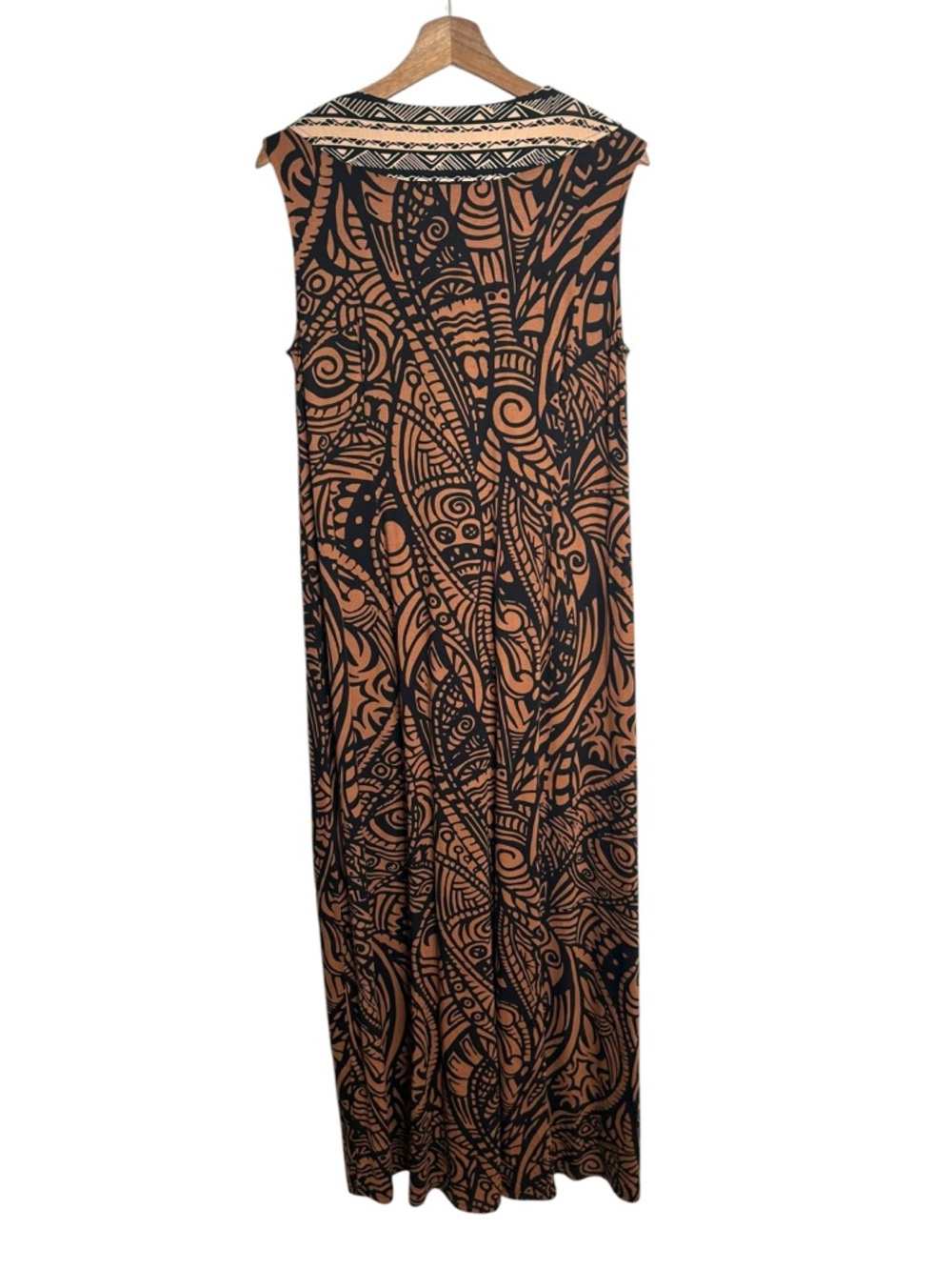 Soft Surroundings Serengeti Safari Print Sleeveless Jersey Knit Maxi Dress Large - Picture 6 of 7